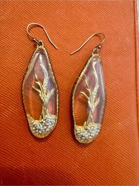 Alexis Bittar Gold Branch Drop Earrings - Clear with Gold Accents